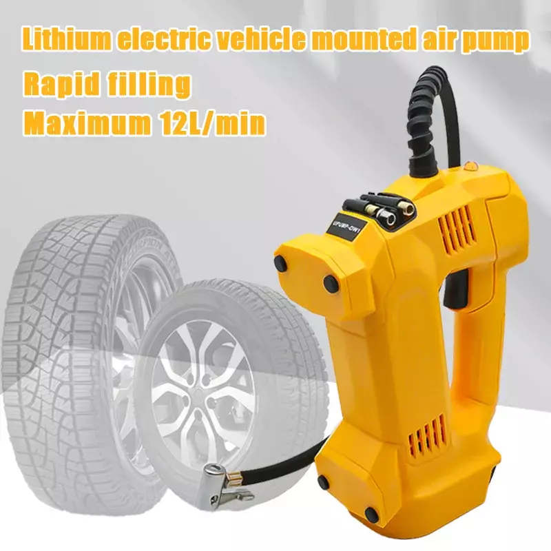 Bomba de aire para neumáticos de bicicleta, inflador de neumáticos de coche portátil, inalámbrico, recargable, compresor de aire para Dewalt, 18V, 20V, batería de litio