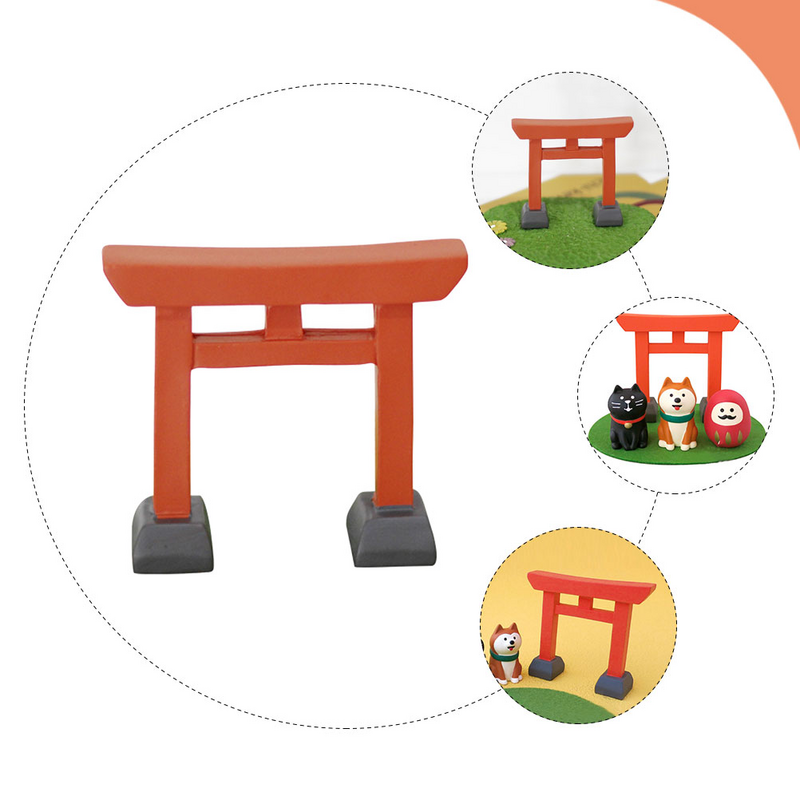 Miniature Resin Japanese Torii Gate Traditional Shrine Model Landscape Ornament Sandstone Micro Statue Mini Toys For Kidsation