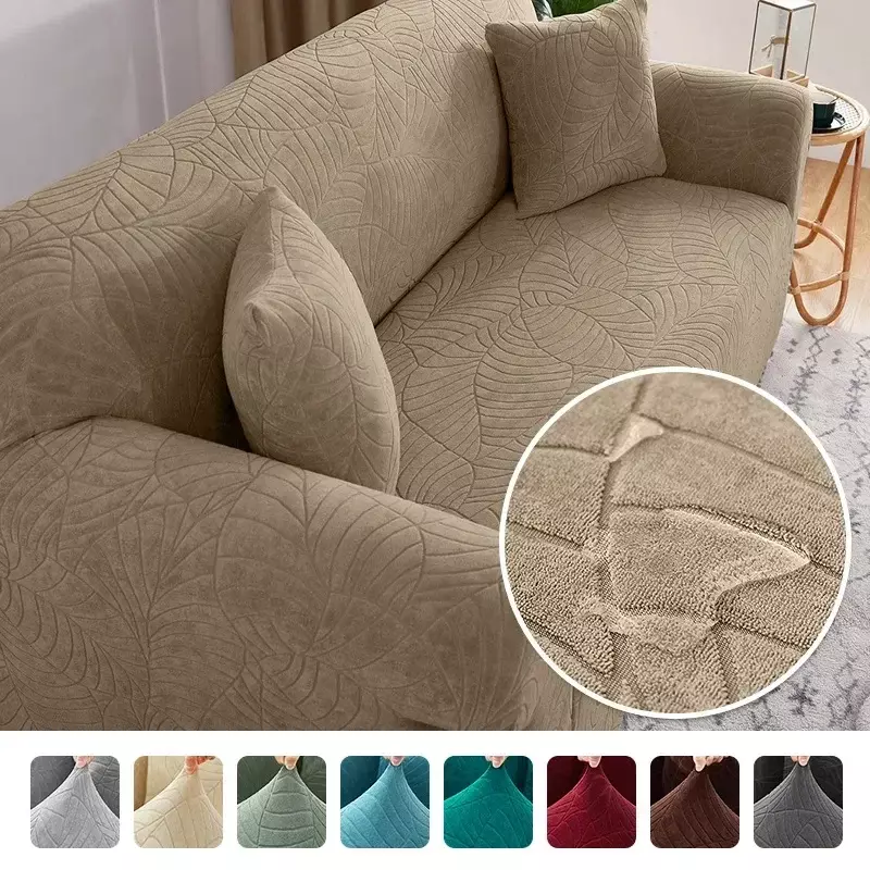 Funda de sofá Jacquard gruesa para sala de estar, 1/2/3/4 asientos, funda de sofá elástica, funda de sofá esquinero en forma de L