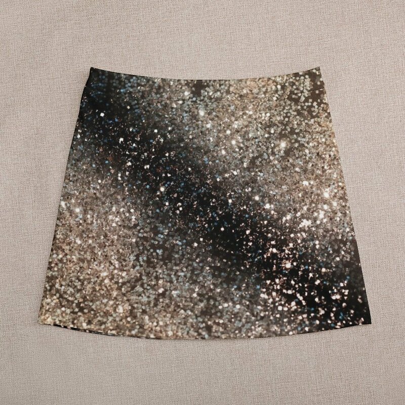 Błyszcząca złota czarna dama brokat #3 (Faux brokat) # decor # art Mini spódniczka wróżka grunge krótka spódniczka odzież damska