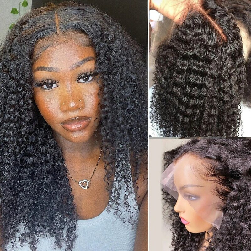 Short Curly Bob Brazilian Human Hair Lace Front Wigs 13X4 HD Lace Frontal 4x4 Closure Deep Wave Lace Frontal Wig For Black Women