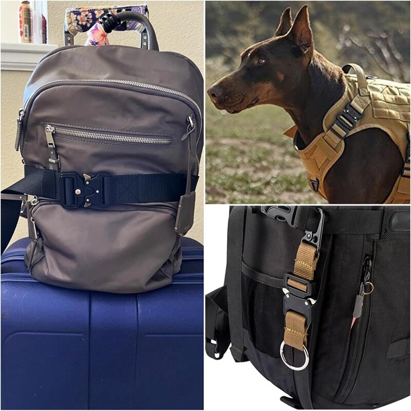 Hebillas de Metal para cinturón, Clips de 1-1/2 pulgadas para Collar de perro, arnés, mochila, correa de hebilla de equipaje duradera, paquete de 2