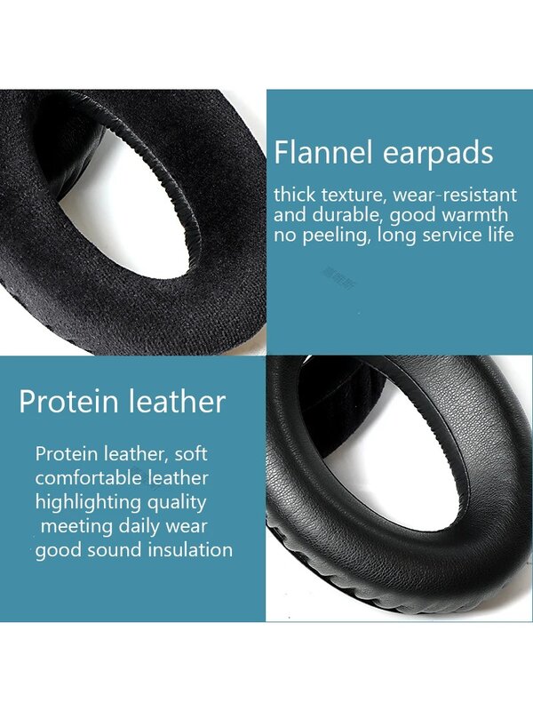 Replacement Headband Cushions Protein Leather Ear Pads EarPad for Sennheiser HD545 HD565 HD580 HD600 HD650 HD660S headset