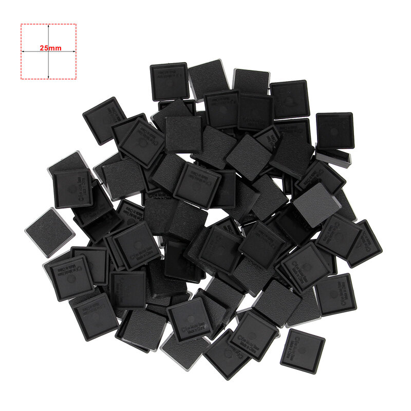 Bases plásticas quadradas pretas, base modelo miniatura para Wargames, cena de simulação militar, 25mm, 100pcs