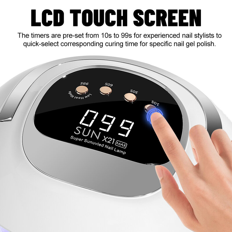 320W 72leds potente essiccatore per unghie con grande lampada per unghie a LED Touch Screen per la polimerizzazione di tutti gli smalti per unghie in Gel lampada per asciugatura professionale