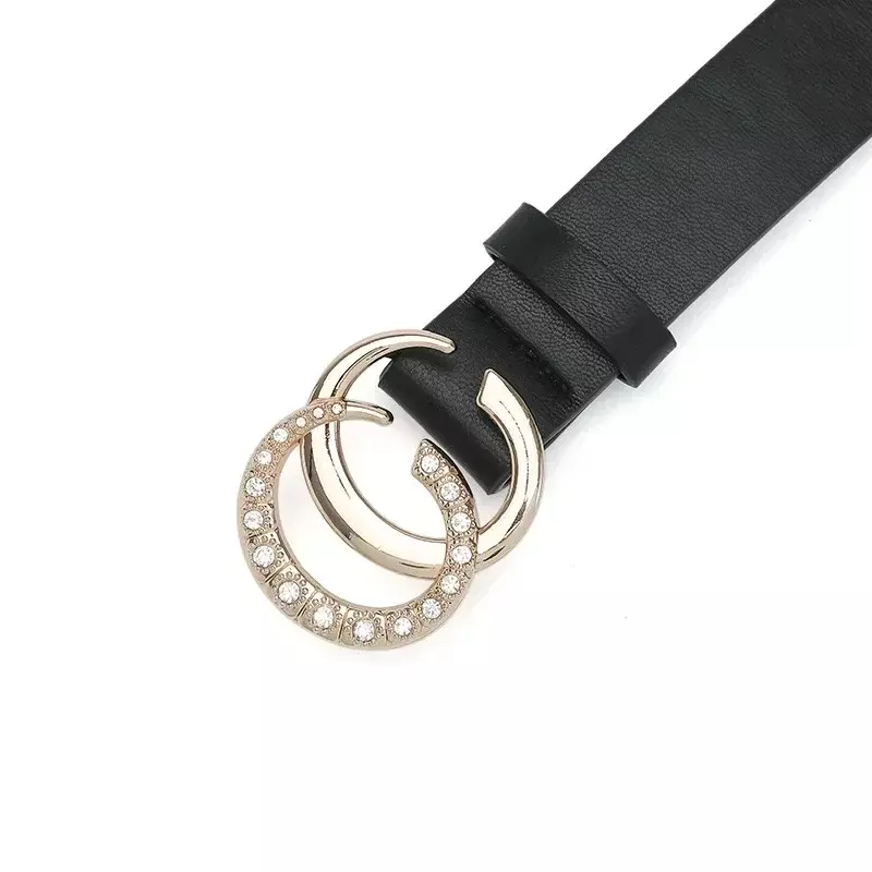 Cinturón decorativo Vintage para mujer, cinturón de tela vaquera con letras de diamante DOBLE C, cinturón informal a la moda y precioso, novedad de 2024