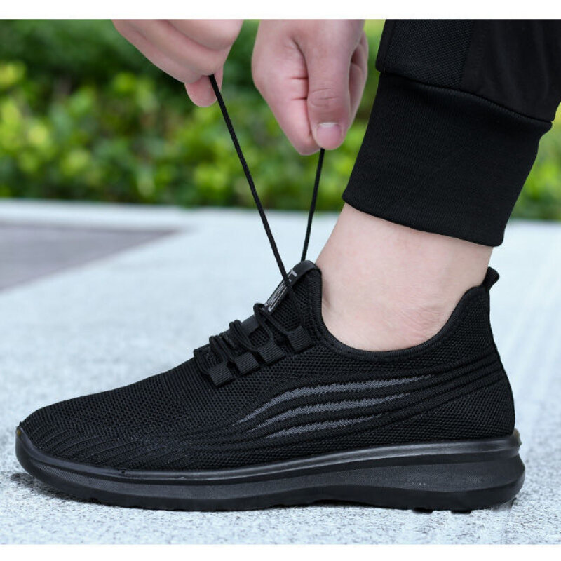 Мужские Нескользящие туфли Old Beijing, черные дышащие спортивные туфли, повседневная обувь для работы, новинка весенне-летнего сезона 2024