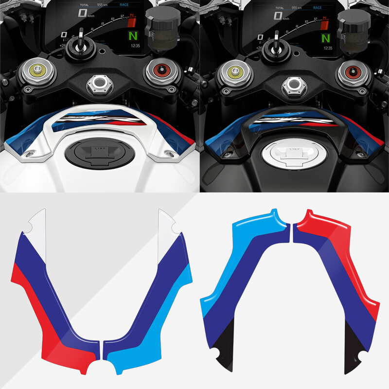 Motorsport For BMW S1000RR M1000RR 2019-2024 2023 2022 2021 Motorcycle Tank Trim Panel Protector 3D Gel Paint Protection Decal