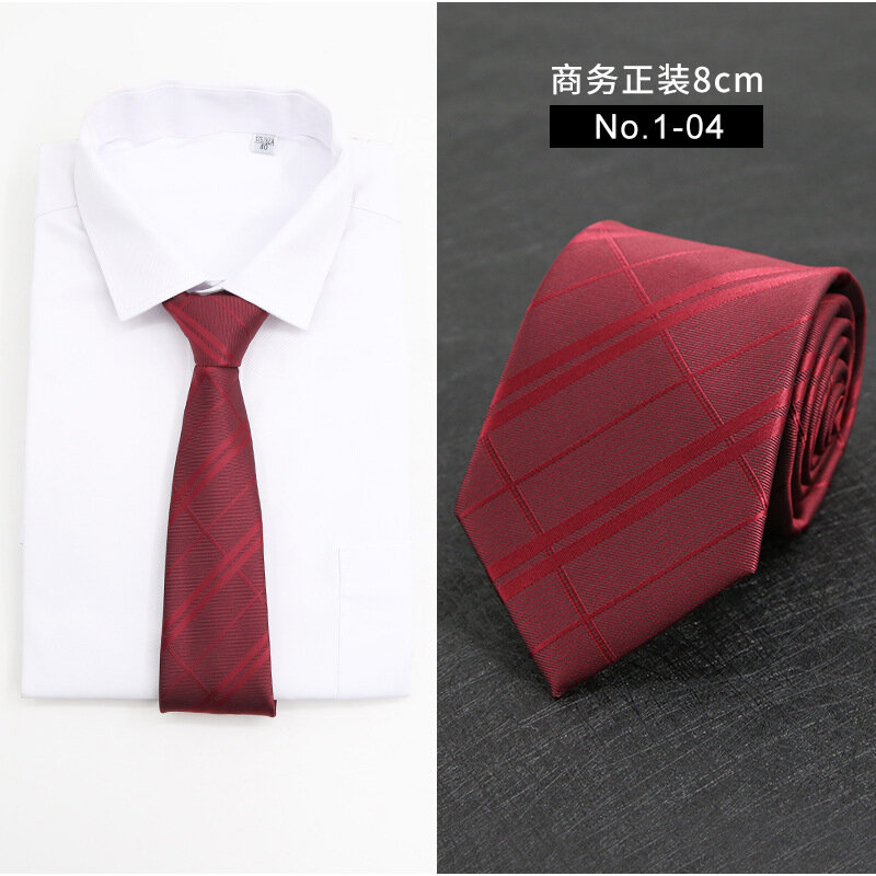 Corbatas clásicas sólidas para hombres, corbata delgada de negocios a rayas formales de 8cm para boda, corbata ajustada para novio