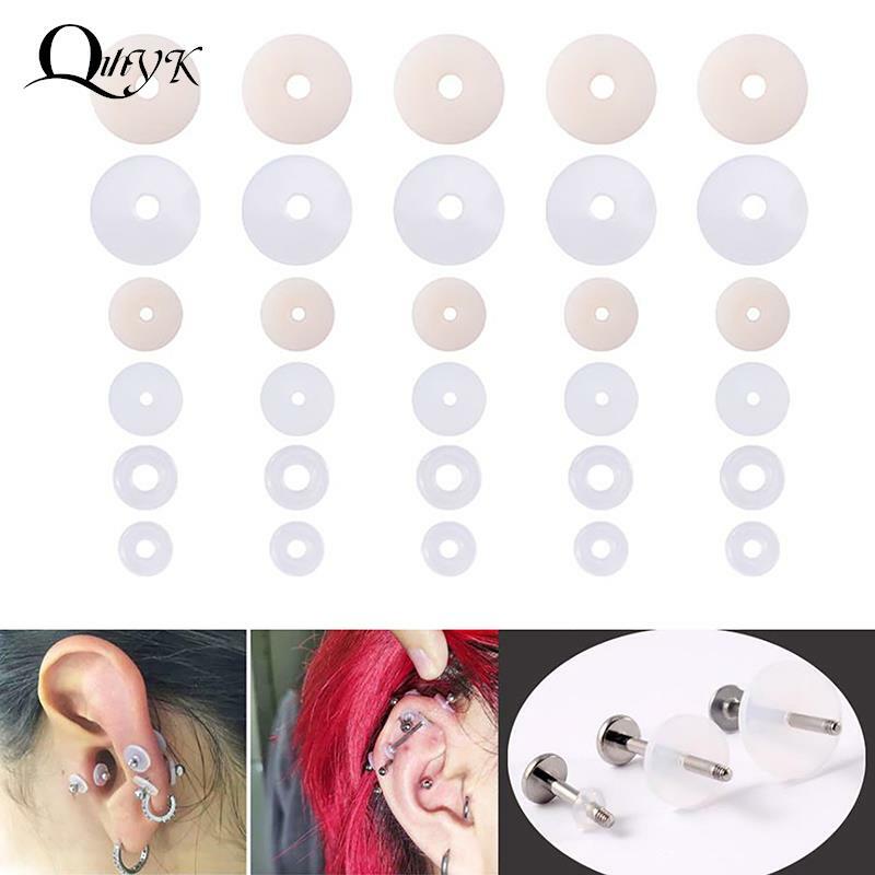 Silicone Piercing Jewelry Pad Healing Discs Flexible Anti Hyperplasia For Fixed The Cartilage Earring Nose Tongue Lip Ring