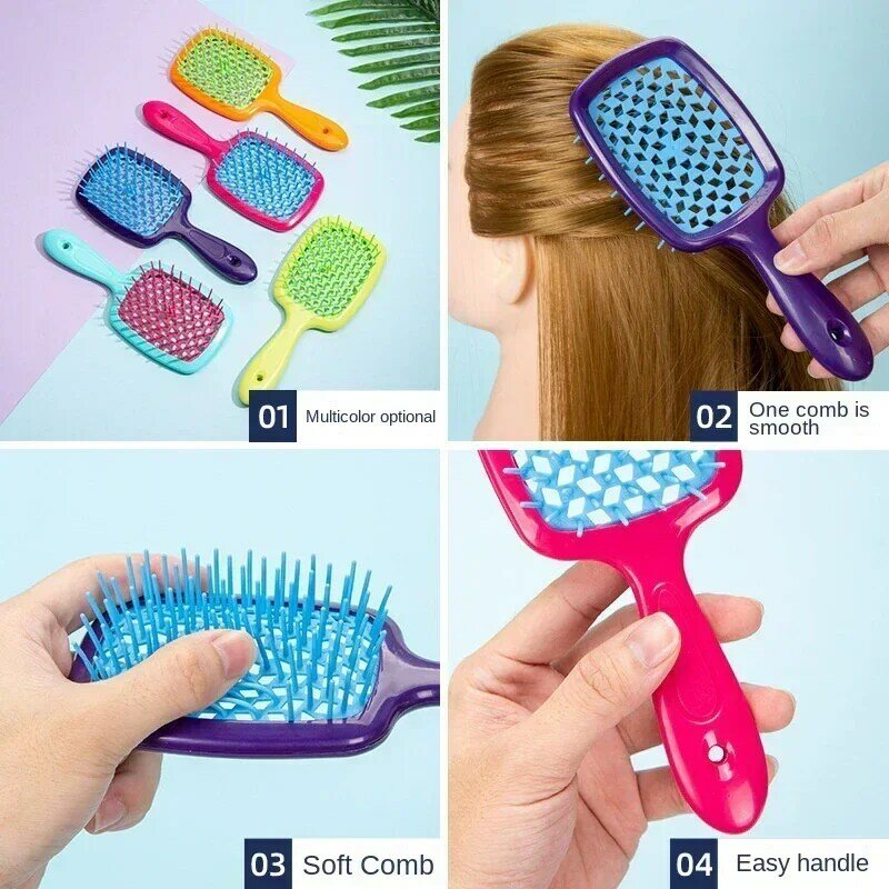 Hair Comb Wide Tooth Air Cushion Hollowing Out Brush Anti-tangle Static Detangling Tangled Hair Combs Salon Hairdressing Tools