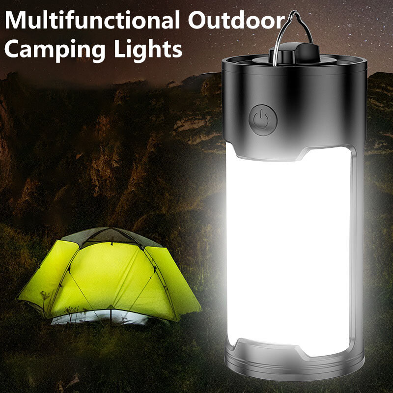 LED Outdoor Camping Luzes de emergência, USB 10W, impermeável, Portátil Hook Up Tent Lamp, Luz de trabalho de falha de energia, Lanterna