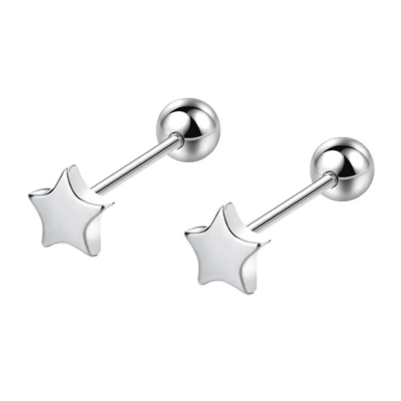 High Quality Lady's 925 Sterling Silver Jewelry New Fashion Square Star Stud Earrings XY0234