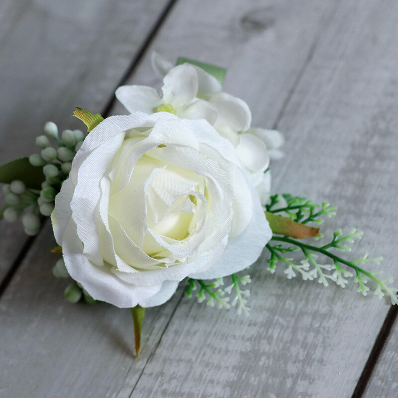 Креативный Свадебный корсаж, Свадебный лацкан жениха и невесты, цветовая гамма Morandi, корейский стиль, имитация розы корсаж, оптовая продажа
