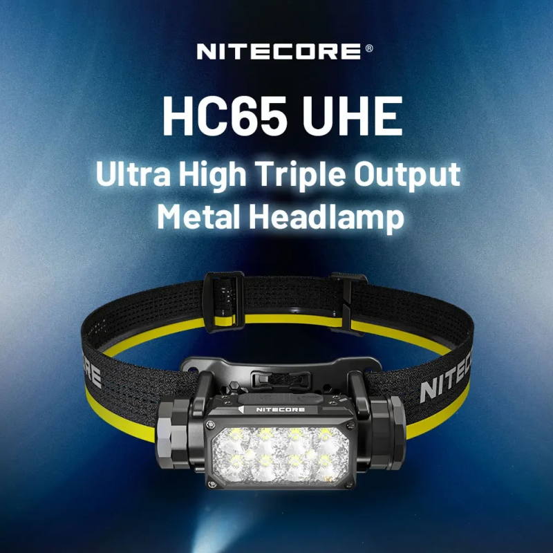 Nitecore lampu depan Metal pekerjaan berat HC65 UHE 2000 Lumen, USB-C dapat diisi ulang dengan lampu putih, merah, dan baca untuk berkemah