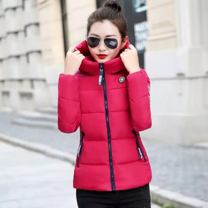 Женское зимнее пальто, женская пуховая хлопковая куртка с капюшоном, Женская Повседневная теплая верхняя одежда, куртки, женская черная одежда для девочек, PA1141