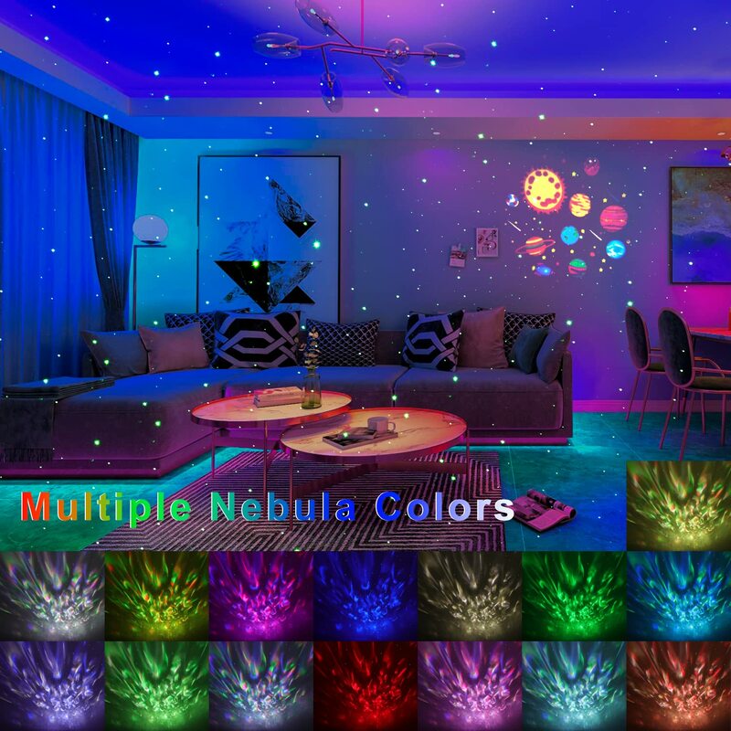 Spacvier-Lampe de budgétaire Nebula avec télécommande chronométrée, haut-parleur Galaxy Star, chambre à coucher, décoration d'intérieur, salon, blanc