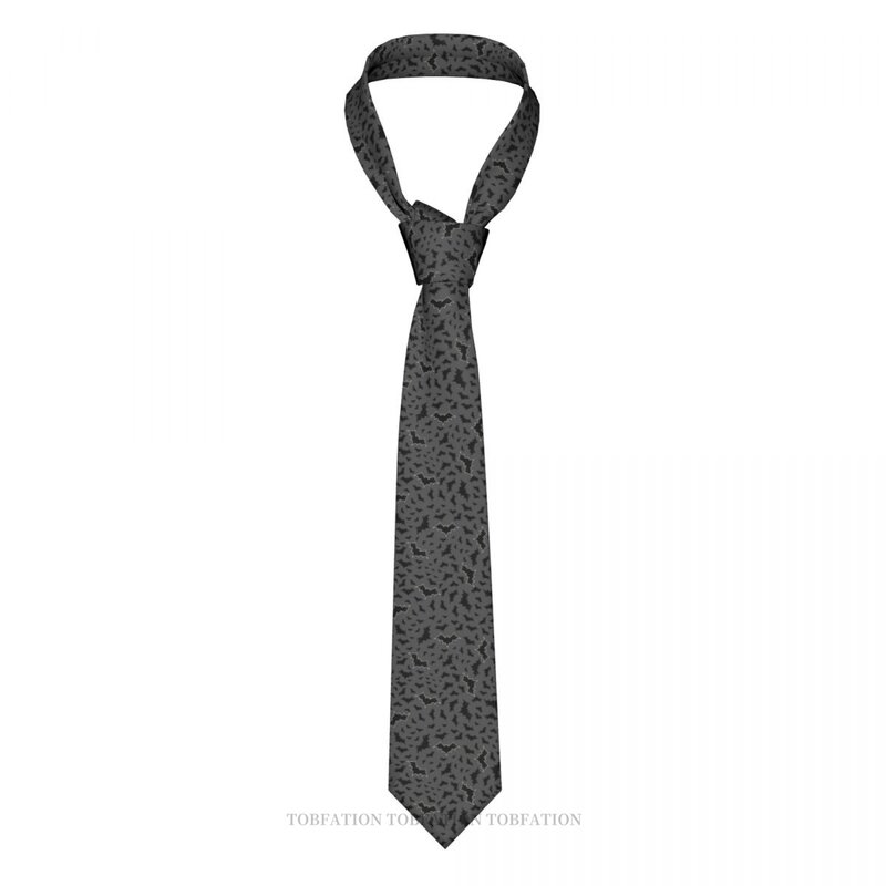 Pipistrelli classico da uomo stampato in poliestere 8cm di larghezza cravatta Cosplay accessorio per feste
