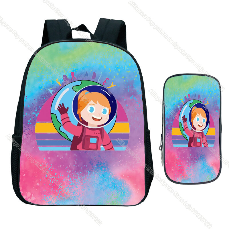 A for Adley Kindergarten Backpack 2pcs Set Unicorn Kids Bookbag Rainbow Ice Cream Children Cartoon Birthday Gifts Rucksack
