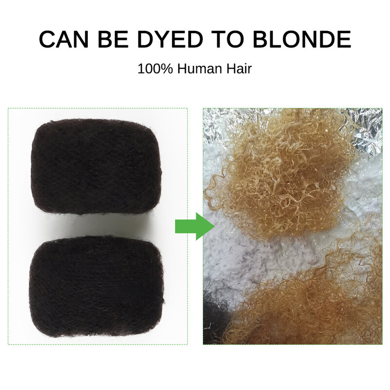 Paquete de cabello humano Afro Kinky hiar, rastas Remy de ganchillo negro Natural de 14 pulgadas, se pueden decolorar y teñir, 100%