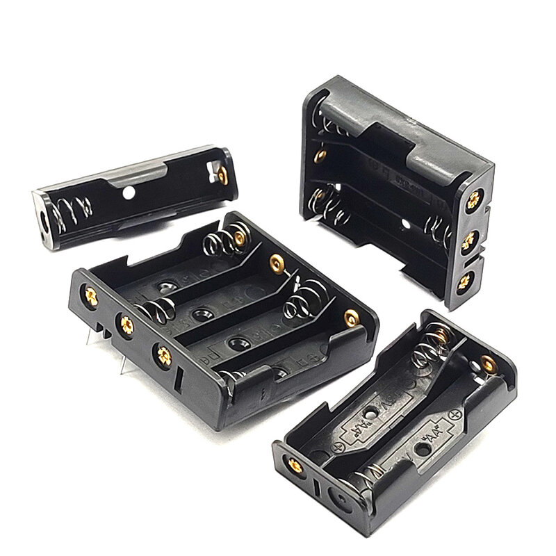 Boîte à piles AA avec broches, support de batterie de type broche PCB, peut être soudé, adapté aux piles AA, 1 emplacement, 2 emplacements, 3/4 emplacements