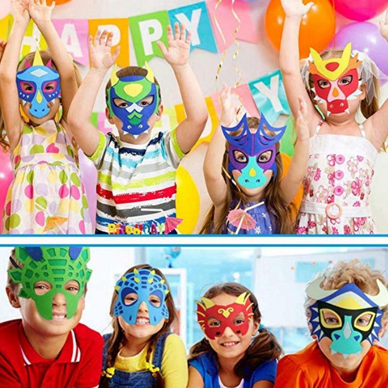 Dinosaur Felt Party Masks para Crianças, Masquerade Party Supplies, Decorações, 12Pcs
