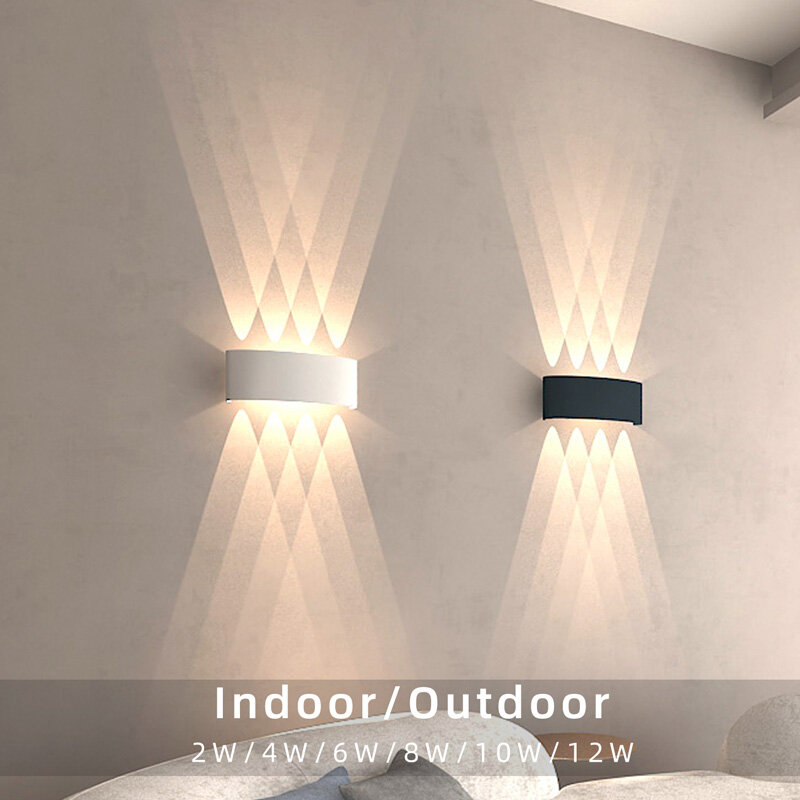 Lampu Dinding LED Naik Turun Tahan Air IP65 Aluminium Lampu Dinding Interior untuk Kamar Tidur Ruang Tamu Koridor Pencahayaan Dalam Ruangan Luar Ruangan