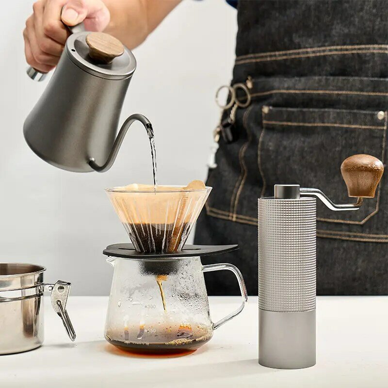 คู่มือ K6 K7บดกาแฟเครื่องบด 커피 그라인더 สแตนเลสไทเทเนียมชุบ Burr แบบพกพากลางแจ้ง Professional Coffee Maker
