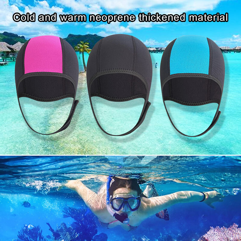 Неопреновая утолщенная шапка для плавания с термокапюшоном 2,5 мм, водонепроницаемая шапка для серфинга и дайвинга, подводная шапка, тренировочные купальники для снорклинга