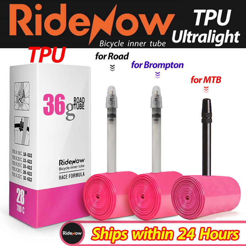 RideNow Ultralight Bike Inner Tube 700 x 18 25 28 32 Road MTB Bicycle TPU Material Tire 65mm Length French Valve Super Light