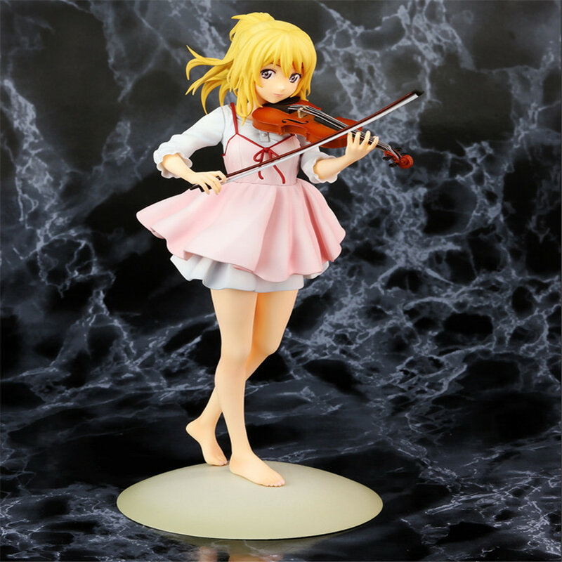 Figura de Anime Your Lie in April, Miyazono Kaori Violin Girl, muñeca de juguete de dibujos animados, PVC de 20 cm, estatuilla japonesa empaquetada en caja, mundo 20 cm