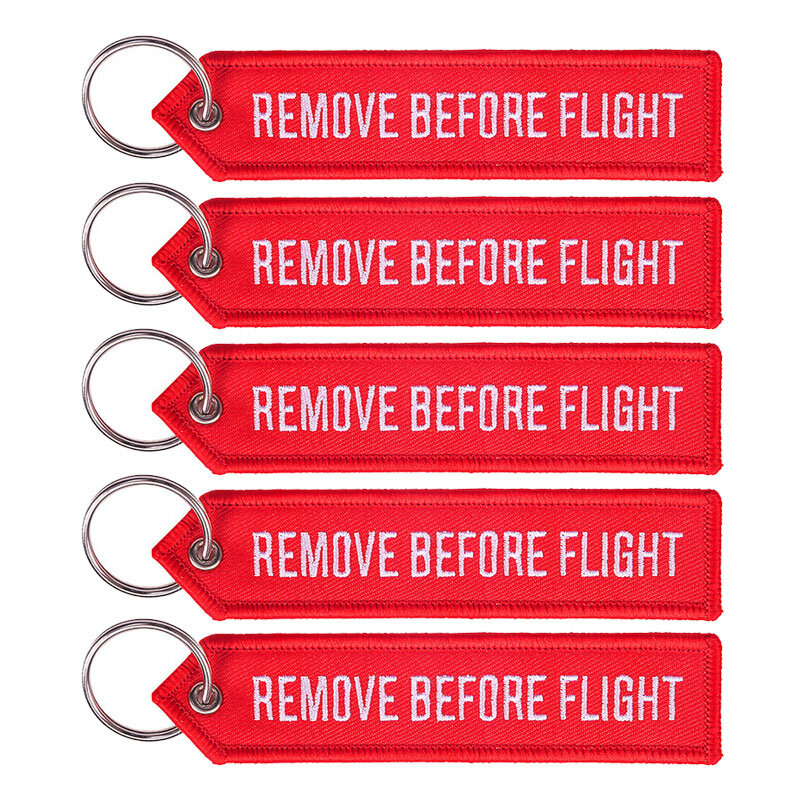 5 Pcs Borduren Remove Before Flight Sleutelhanger Auto Rugzak Sleutelhanger Hanger Trinket Key Ring Sleutelhanger Sieraden Geschenken