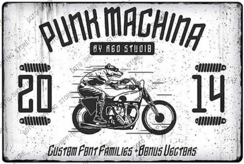 Motocicleta Lata Metal Signs, Wall Art, Pintura Placa, Poster Decor, Presentes para Escritório, Casa, Homem Caverna, Café, Novo