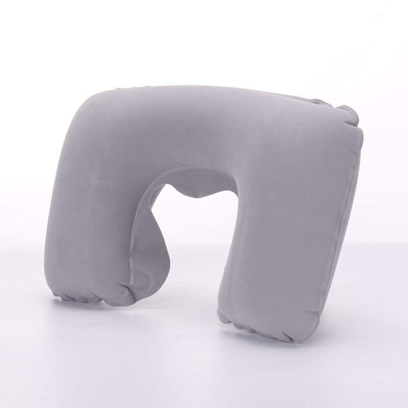 PVC Flocked U-shaped Pillow Cervical Neck Pillow Aviation Outdoor Travel Inflatable Pillow