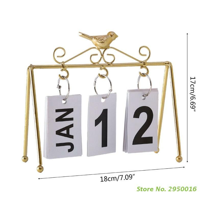 Calendario da tavolo in piedi Flip Perpetual Flip Calendar con ampio Display calendario da tavolo giornaliero Modern Trendy Home Decor