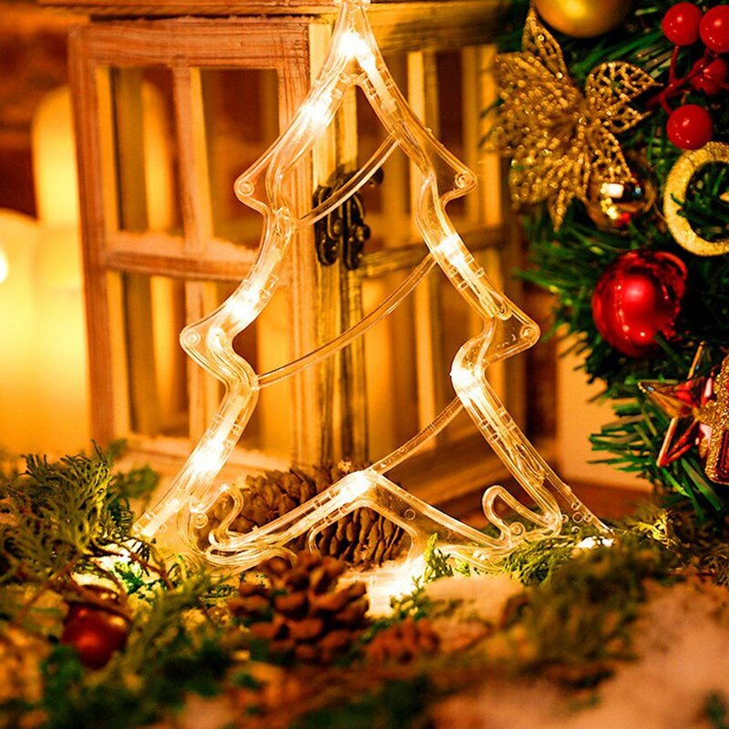 Lampu dekorasi rumah manusia salju, lampu Natal, lampu penghisap LED, dekorasi jendela liburan, lampu karangan bunga Natal bertenaga baterai untuk lampu dekorasi rumah
