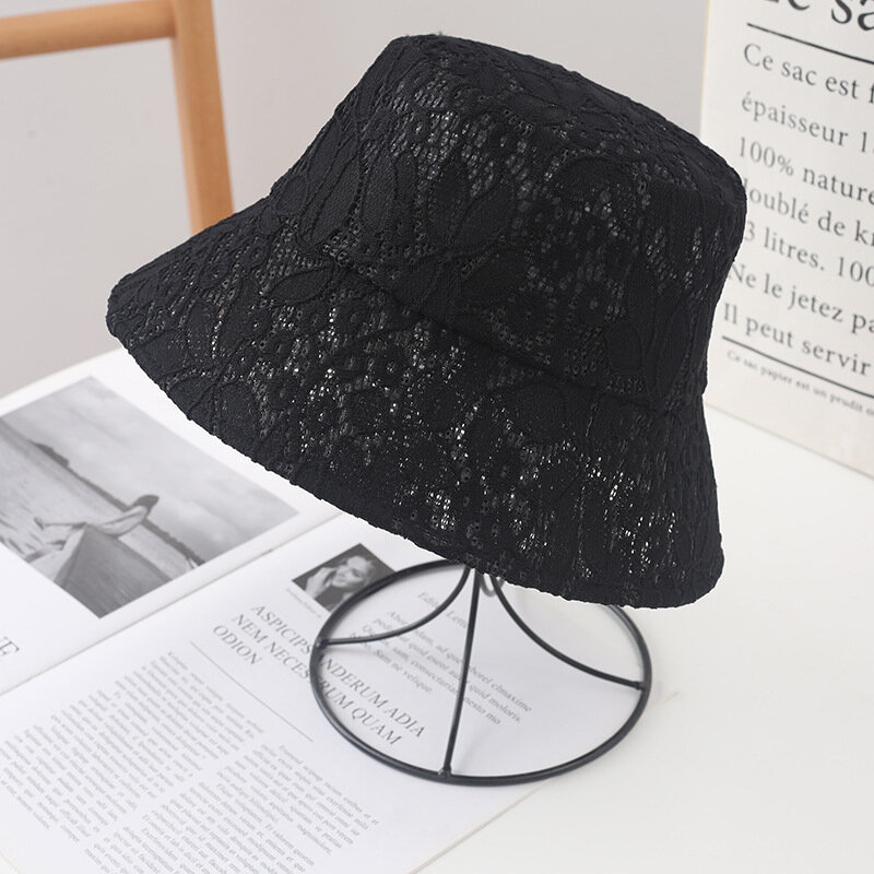 Sombrero de sol con encaje para mujer, malla transpirable con protección solar Anti ultravioleta, para pescador, ocio, flores, 2024