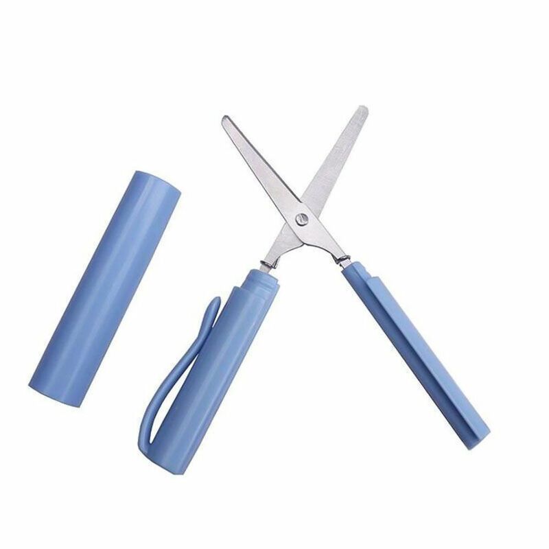 Portable Pen Shape Scissors Creative Safe Folding Scissors DIY Multifunction Paper-Cutting Art Tool School Office Supplies