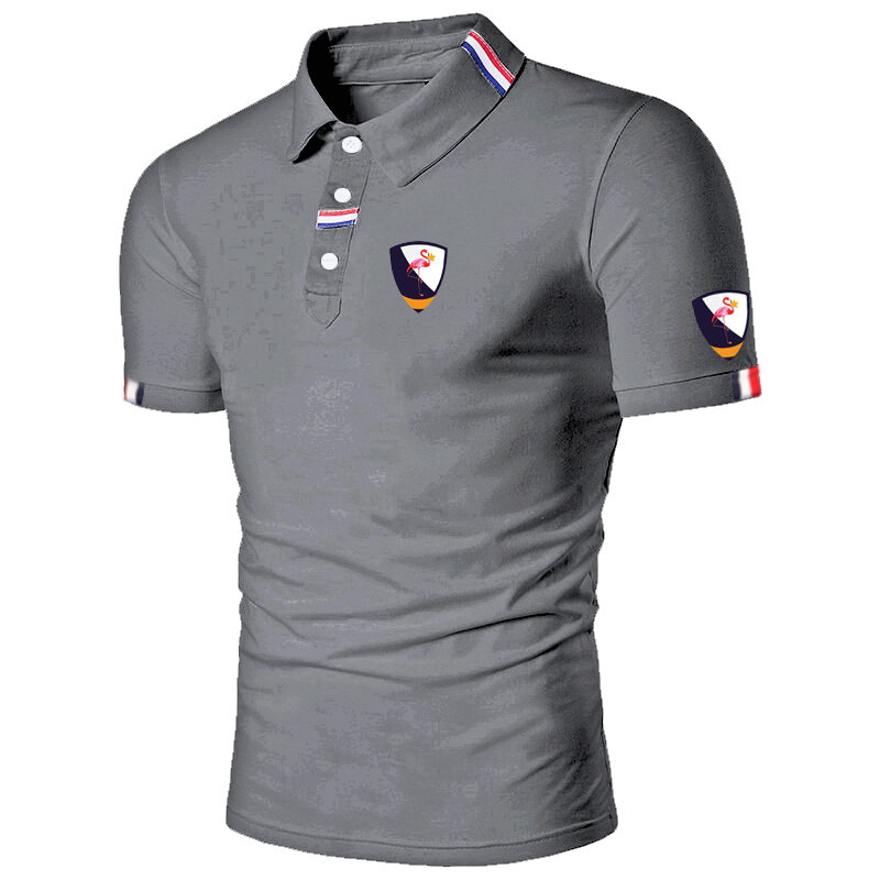 Krótki rękaw Polo z nadrukiem marki hddhhh, męski letnia koszulka, jednolity kolor dopasowany modny Top