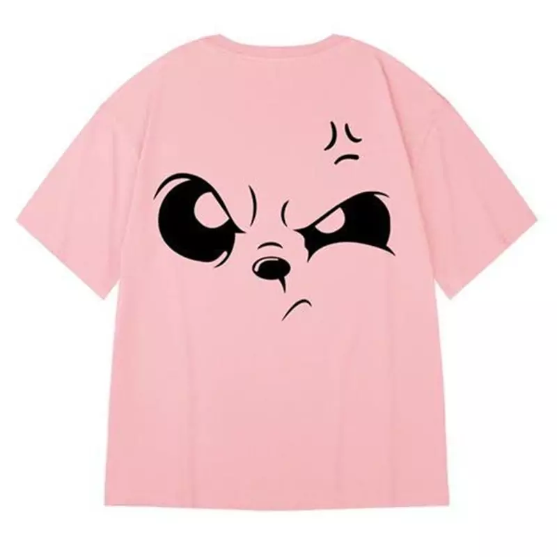 Camiseta de manga curta masculina, moda casual, estampa Angry Birds, moda Harajuku, casais, hip-hop, verão, novo, 2024