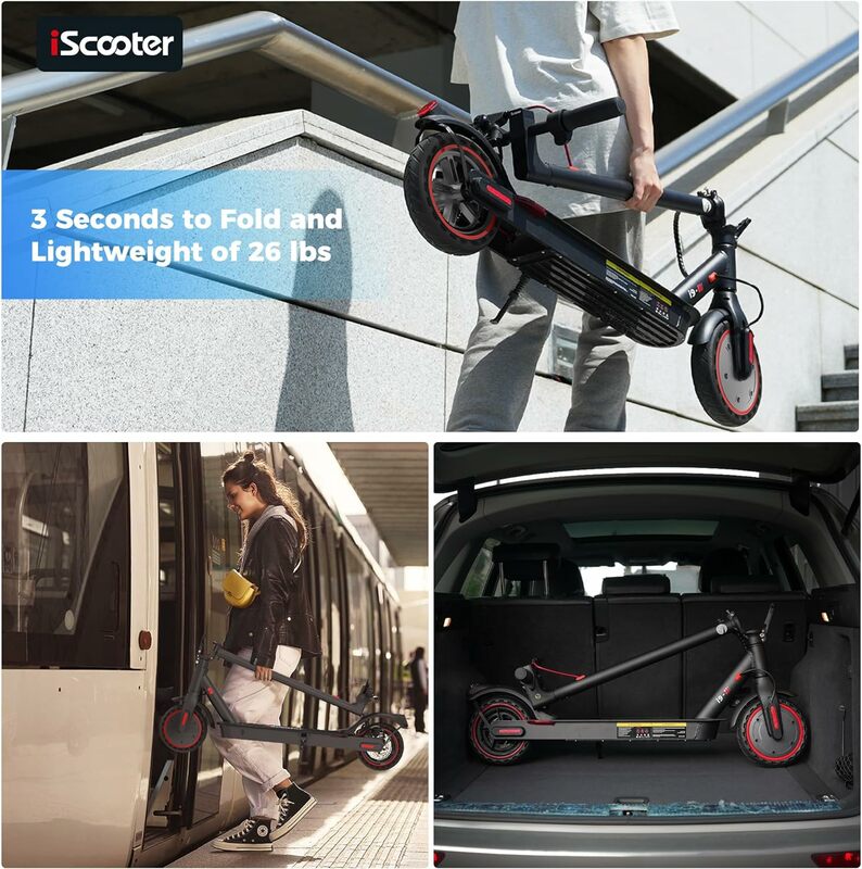 IScooter skuter listrik, jangkauan 25/22/18 mil, 25/18.6/15.6 MPH kecepatan tinggi, 800W/500W/350W skuter listrik lipat komuter