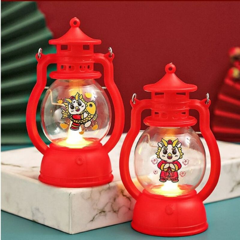 Luminous New Year Wind Lantern LED Hanging Spring Festival Handheld Lantern Glowing Chinese Electronic Candle Lamp