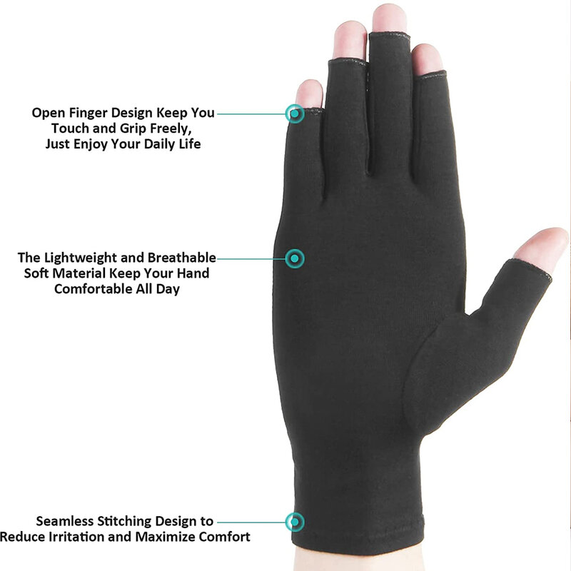 Rheumatoider Arthritis Handschuhe, Männer und Frauen Fingerlose Compression Wrap für Hand Schmerzen und Arthrose für Arthritischen JointRelief