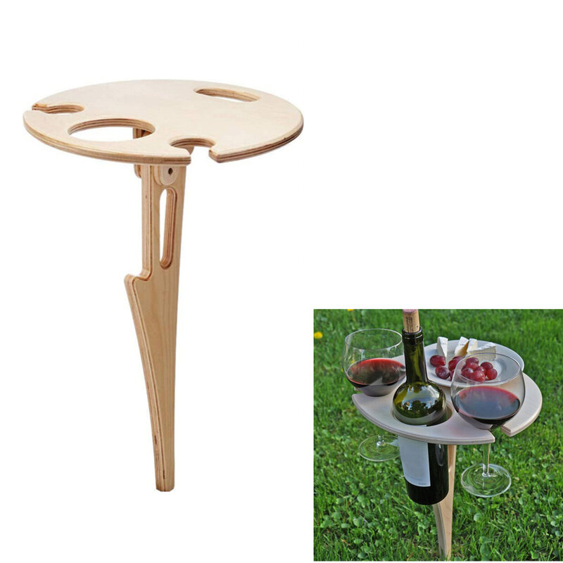 Уличный складной деревянный винный стол для пляжа с мини-планкой для путешествий пикника кемпинга удобная переноска низкая стойка для вина