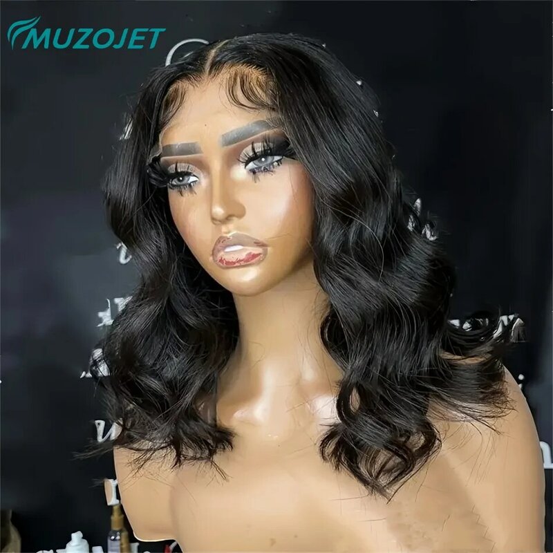 Brazilian Body Wave Short Bob Wig 13x4 HD Transparent Lace Frontal Human Hair Wig For Women Beginners Pre Plucked With Baby Hair