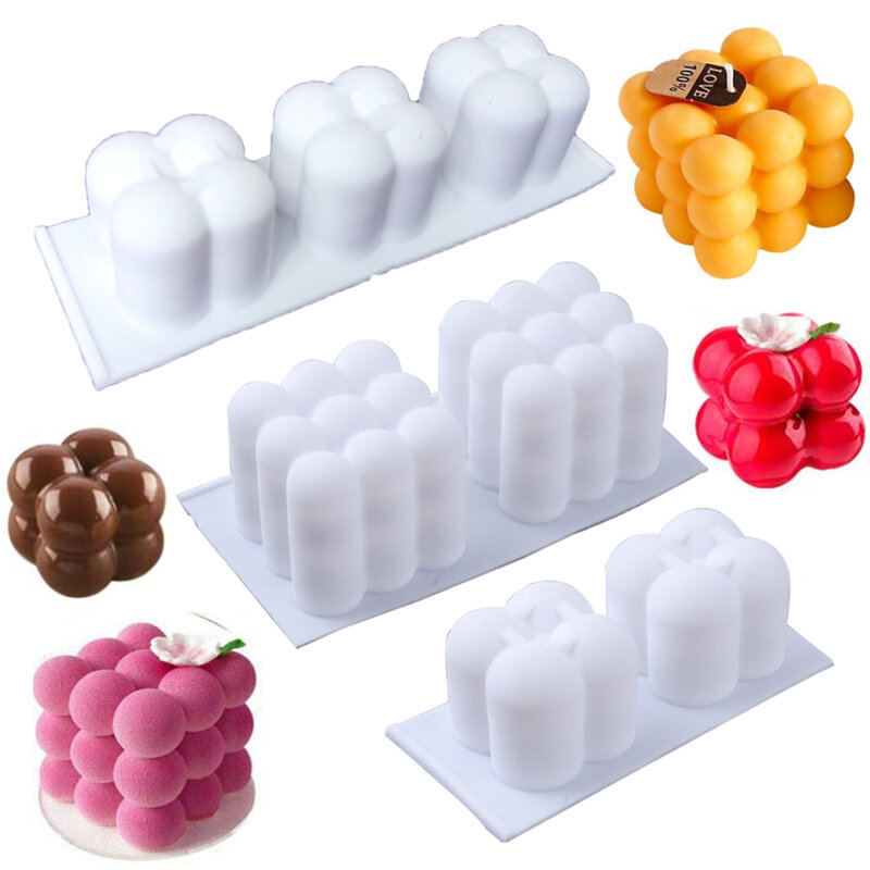 Multi Stil Blase Cube Kerzen Silikon Form 3D Aromatherapie Gips Kerze Hand-made Backen Schokolade Dessert Kuchen Form Werkzeuge