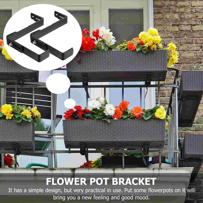 Clothes Black Planter Pot Adjustable Planter Boxes Outdoor Iron Flowerpot Shelf Planter Holder Wall Hook Bracket Decorative