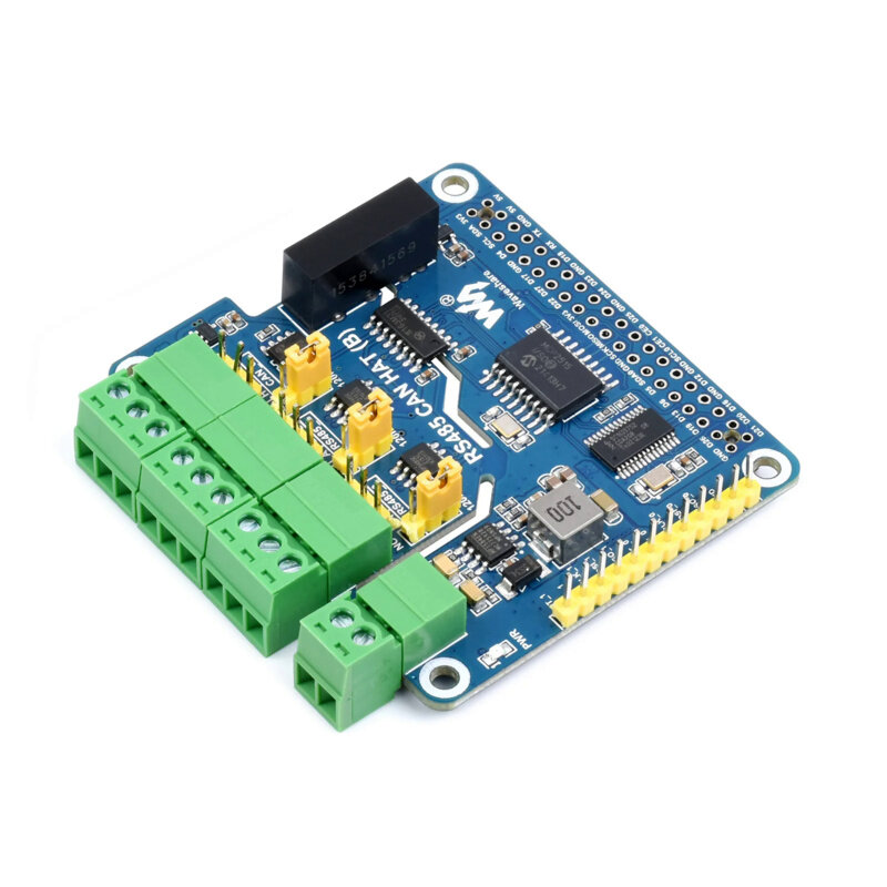 SMEIIER Isolated RS485 CAN HAT (B) For Raspberry Pi, 2-Ch RS485 and 1-Ch CAN, Multi Protections