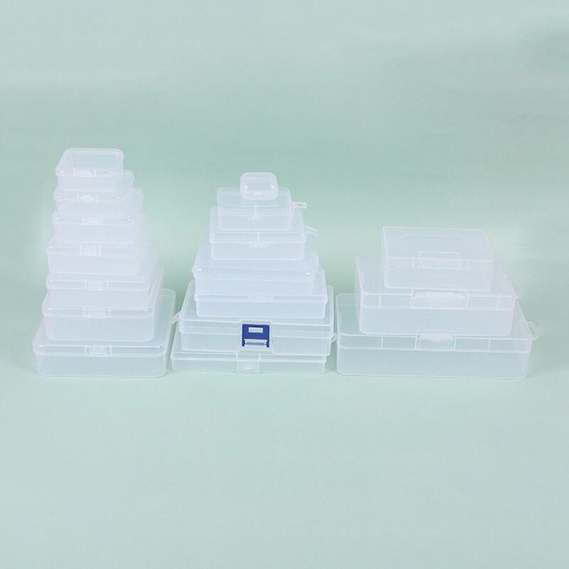 กล่องเก็บของทรงสี่เหลี่ยมกล่องพลาสติกใสแข็งแรงทนทานอุปกรณ์อุปกรณ์ตกปลาไฟฟ้า
