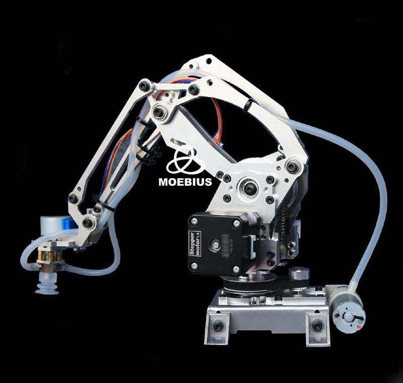 Grote Belasting 4 Dof Robot Arm Met Stepper Motor Zuignap Alle Metalen Manipulator Mechanische Arm Klauw Grijper Voor Arduino